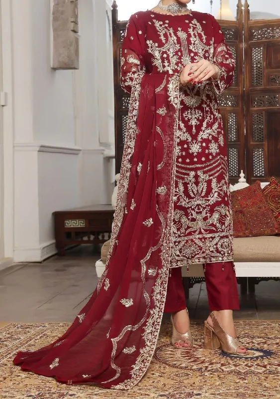 Bin Hameed Himsa Luxury Embroidered Chiffon Dress