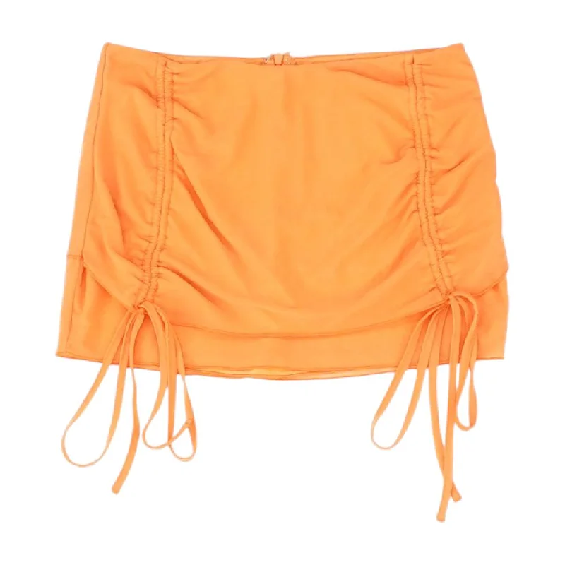 Orange Solid Mini Skirt denim skirt classic