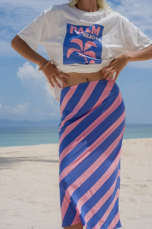 Palm Collective - Ziggy Stripe Skirt - Blue lace skirt romantic
