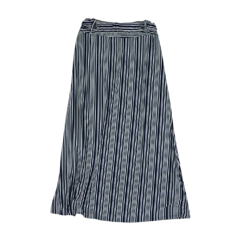 Blue Striped Maxi Skirt wool skirt warm