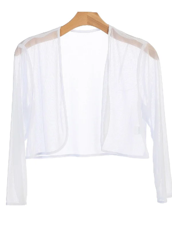 White 3XL Chiffon Formal Bolero Evening Jacket Sale Denim Jacket Leather Jacket Suede Jacket