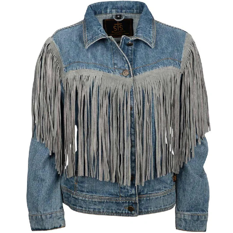 STS Ranchwear Women's Gretchen Cowhide Jean Jacket Corduroy Jacket Velvet Jacket Brocade Jacket