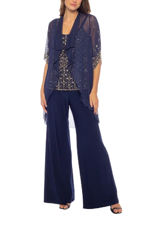Marina 268767 Long Sequin Formal Jacket Pant Suit Fleece Jacket Down Jacket Parka