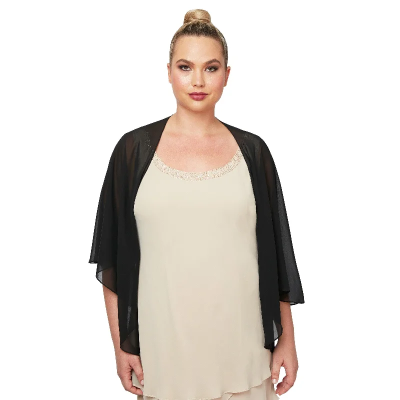 SL Fashions 619145 Bolero Long Sleeve Chiffon Jacket Fleece Jacket Down Jacket Parka