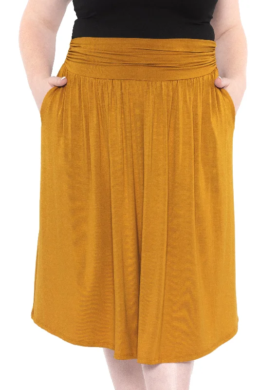 Women’s MIDI POCKET Skirt cashmere skirt fine