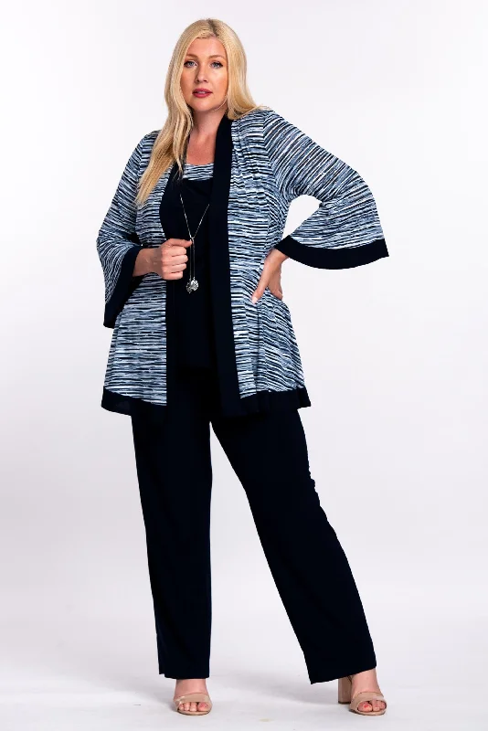 R&M Richards 3906W Plus Size Jacket Pants Suit Navy Fleece Fabric Down Fabric Feather Fabric R&M Richards 3906W Plus Size Jacket Pants Suit Navy Fleece Fabric Down Fabric Feather Fabric