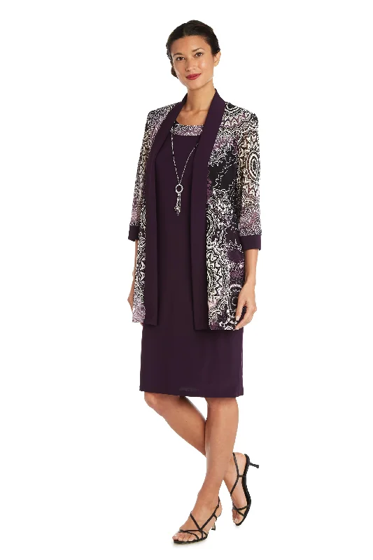 R&M Richards 7883P Short Mother of the Bride Petite Jacket Dress Herringbone Jacket Houndstooth Jacket Plaid Jacket