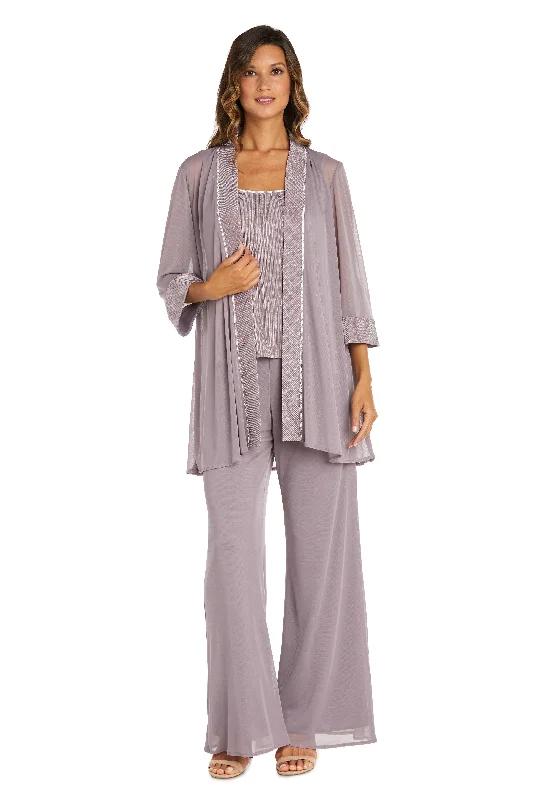 R&M Richards 9084P Long Petite Jacket Pant Suit Snapped Jacket Toggled Jacket Drawstring Jacket