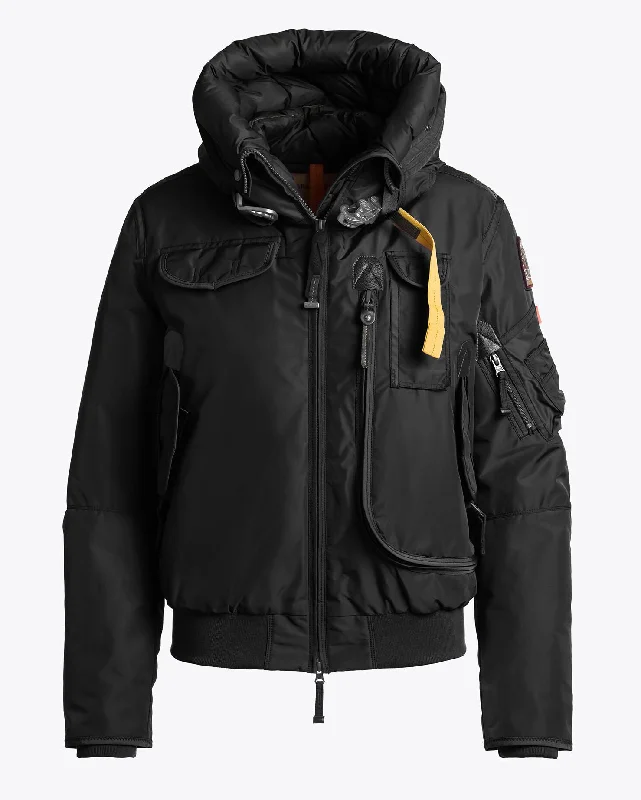 Parajumpers Gobi Base Women's Black 541 Winter Jacket  PWJCKMA31 FW24 Zip Front Button Front Snap Front