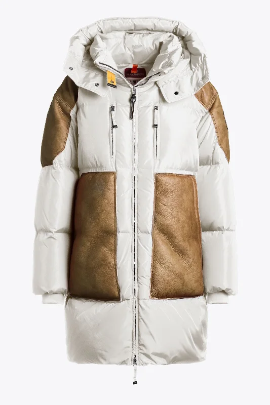 Parajumpers Carolina Women's Winter Jacket in WHITE FINAL SALE! Cotton Fabric Linen Fabric Terry Fabric