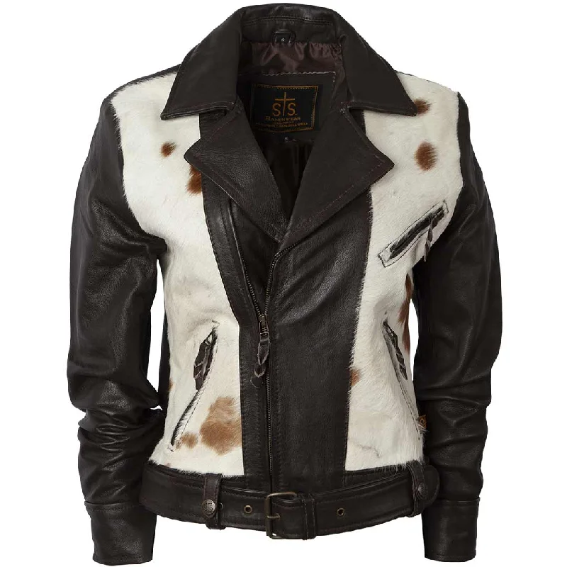 STS Ranchwear Women's Etta Cowhide Jacket Herringbone Jacket Checkered Jacket Solid Jacket