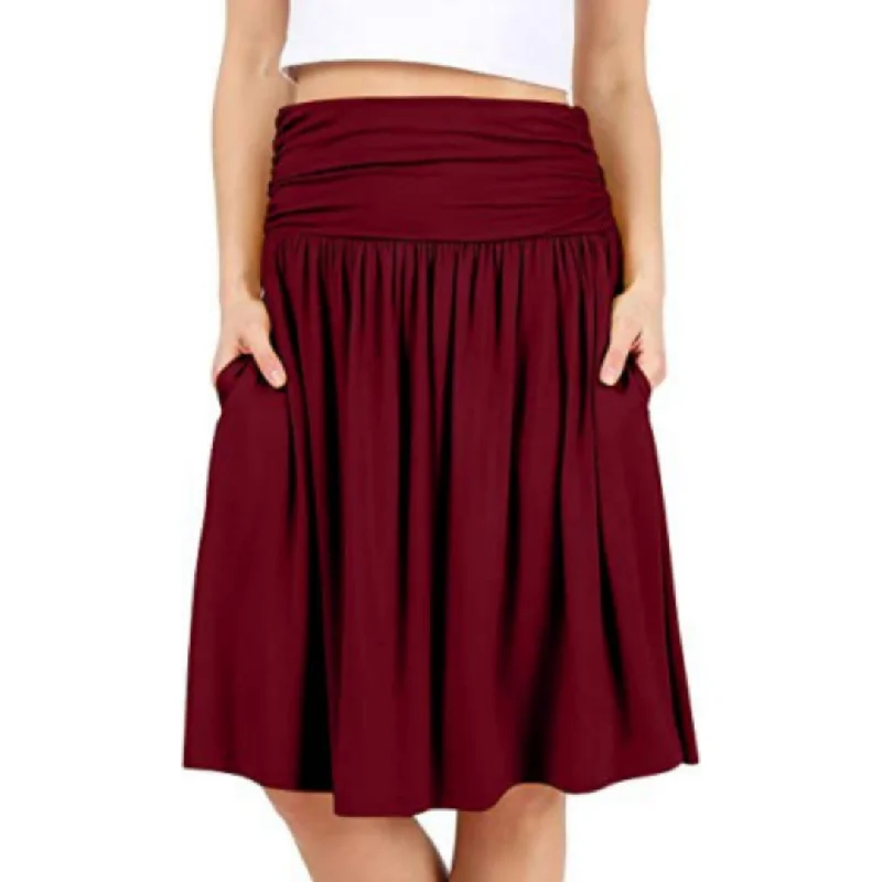 European And American Women's Clothing Pleated Elegant Midi Skirt denim skirt classic
