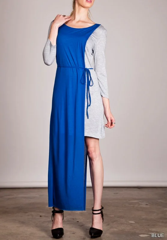Umgee Women High Low Blue Dress Short Maxi