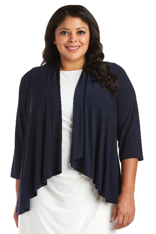 R&M Richards 8244W Formal Plus Size Jacket Notch Collar Peter Pan Collar Cowl Neck
