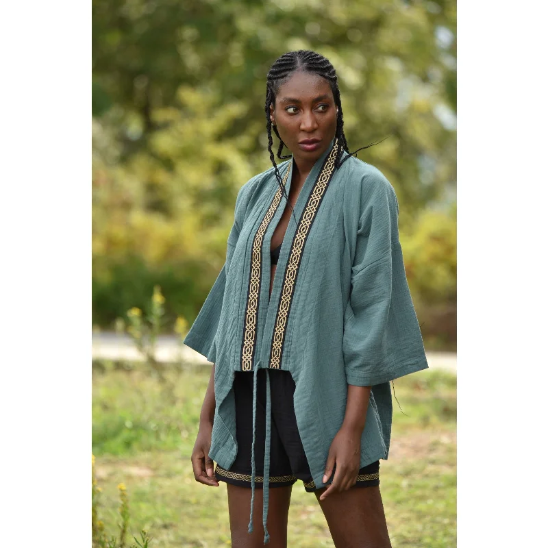 Muslin Jacket Kimono Collared Jacket Crew Neck Jacket Turtle Neck Jacket