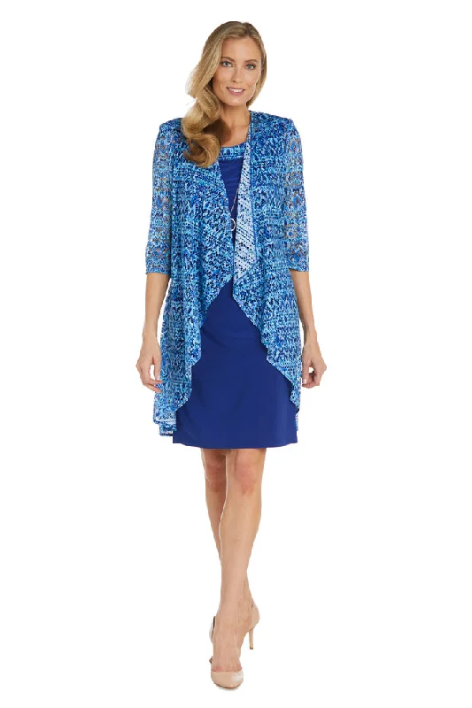 R&M Richards 1174 Short Mother of the Bride Printed Jacket Dress Front Pockets Side Pockets Patch Pockets R&M Richards 1174 Short Mother of the Bride Printed Jacket Dress Front Pockets Side Pockets Patch Pockets
