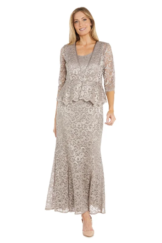 R&M Richards 1985P Glitter Long Formal Jacket Petite Dress Snapped Jacket Toggled Jacket Drawstring Jacket