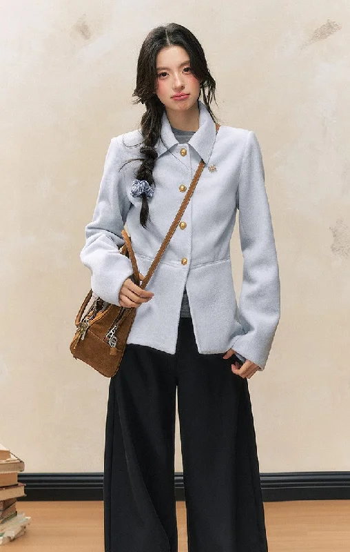 All-match Woolen Waist Slimming Suit Jacket SHI0110 V-Neck Jacket Boat Neck Jacket Square Neck Jacket
