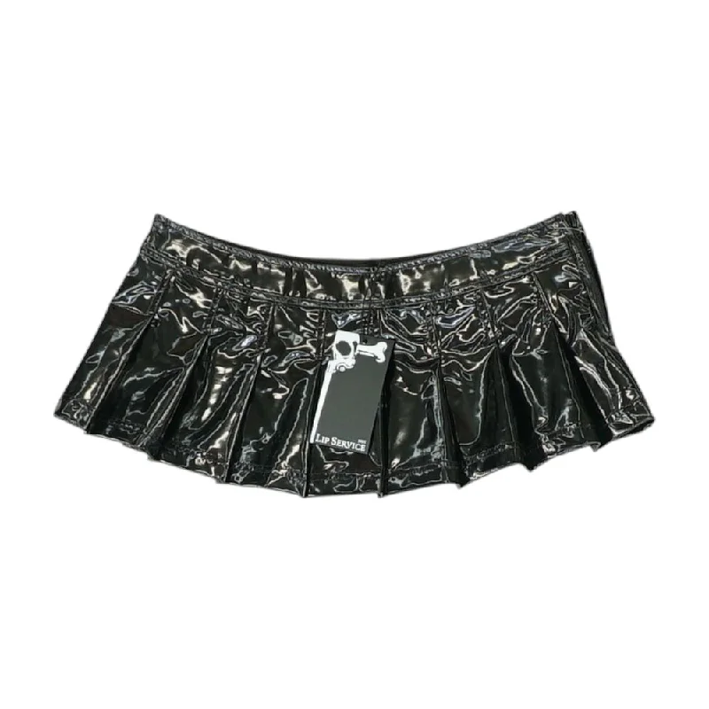 Black Solid Mini Skirt silk skirt elegant