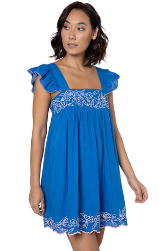 JULIET DUNN BABY DOLL DRESS IN ROYAL BLUE CANDY