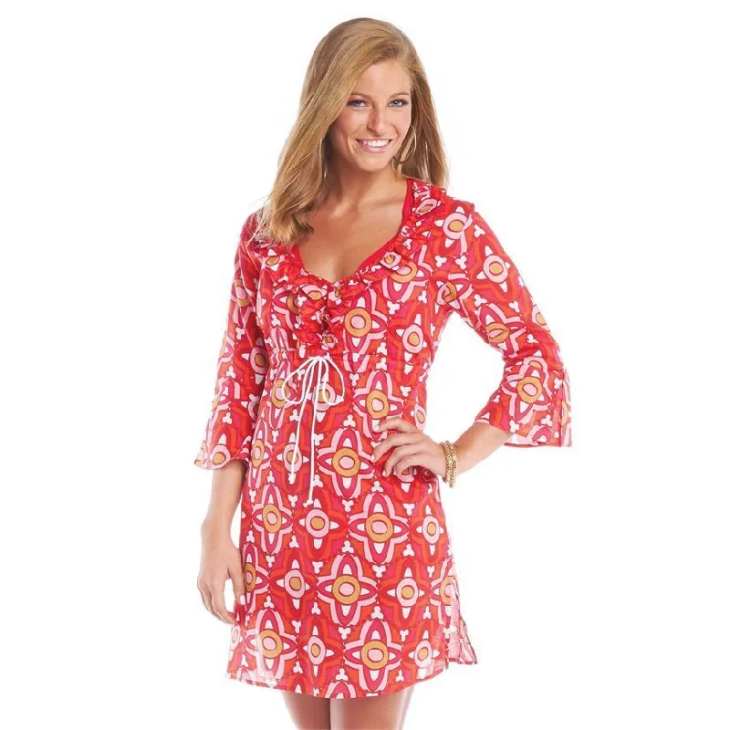 MUD PIE ANNA BELL TUNIC PINK MOROCCAN MEDALLION DRESS