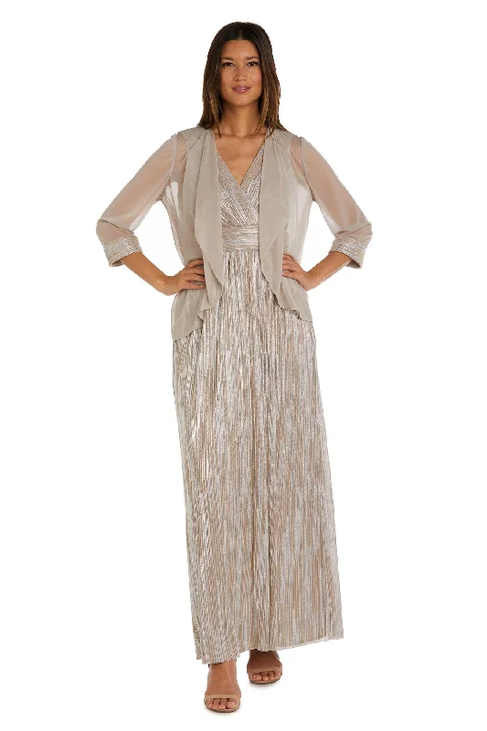 R&M Richards 2781P Long Formal Petite Jacket Dress Cotton Fabric Linen Fabric Terry Fabric