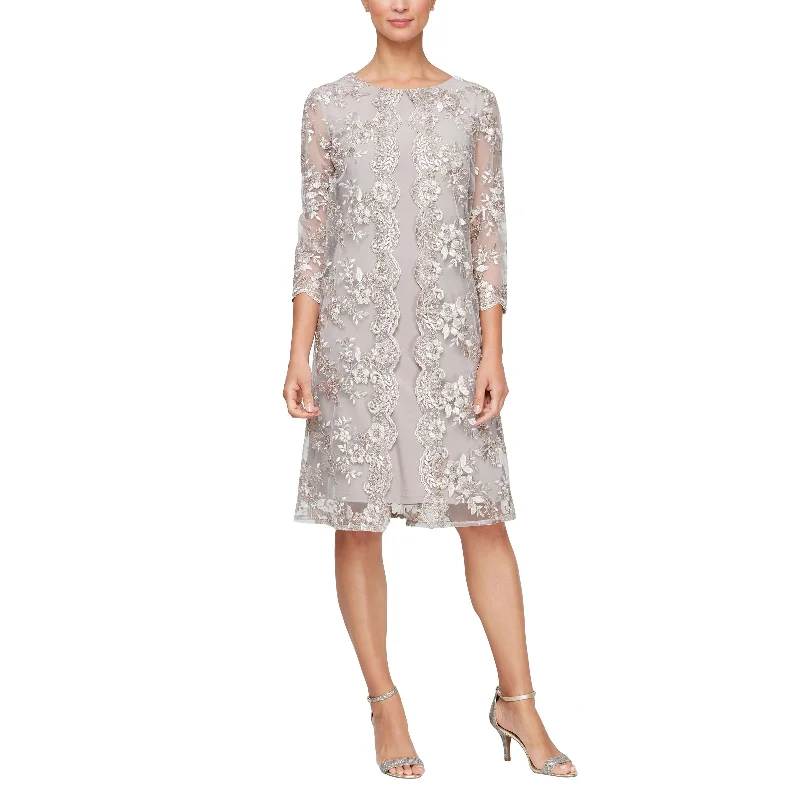 Alex Evenings 81171593 Short Cocktail Knee Length Jacket Dress Herringbone Jacket Houndstooth Jacket Plaid Jacket