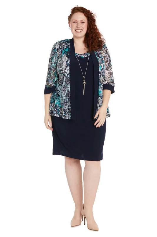 R&M Richards 1189W Short Printed Mother of the Bride Jacket Dress Print Jacket Jacquard Jacket Embroidered Jacket