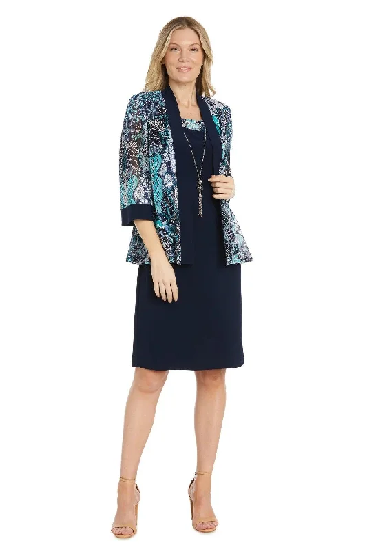 R&M Richards 1189P Short Petite Cocktail Jacket Dress Front Pockets Side Pockets Patch Pockets