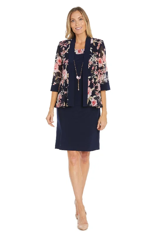 R&M Richards 1759 Short Printed Jacket Mother of the Bride Dress Snapped Jacket Toggled Jacket Drawstring Jacket