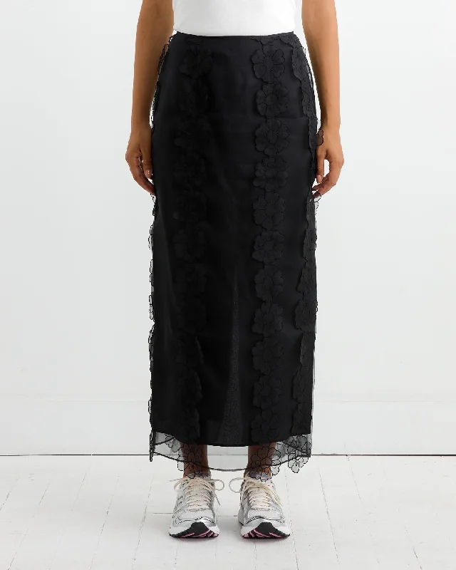 Olympia Skirt in Black linen skirt light