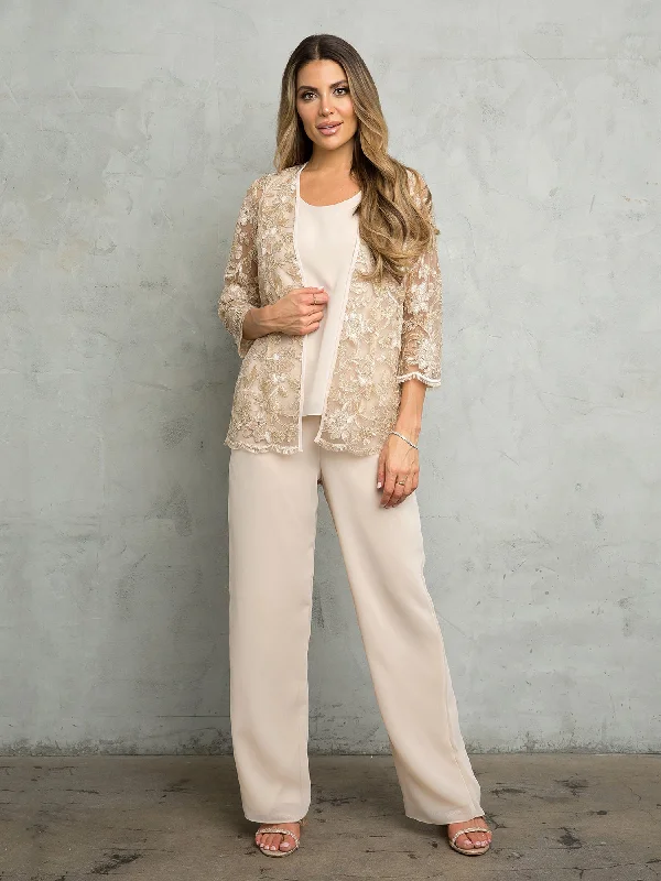 Eva Fashion 3483 Long Formal Floral Jacket Pant Suit Embroidered Jacket Appliqued Jacket Beaded Jacket