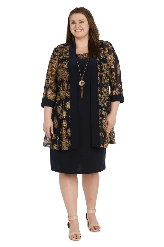R&M Richards 9033W Short Plus Size Printed Jacket Mother of the Bride Dress Denim Jacket Leather Jacket Suede Jacket