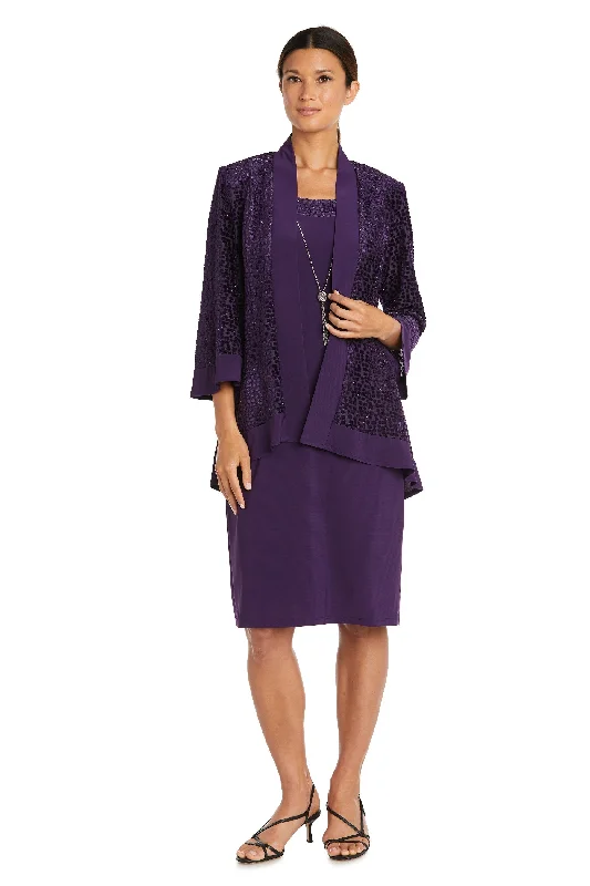 R&M Richards 7597P Short Velvet Mother of the Bride Petite Jacket Dress Fleece Jacket Down Jacket Feather Jacket