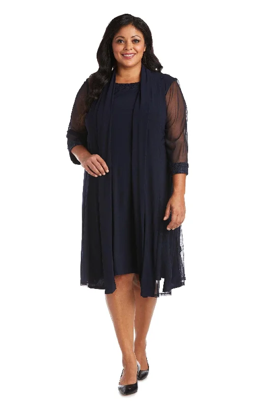 R&M Richards 3221W Plus Size Short Jacket Dress Fleece Fabric Down Fabric Feather Fabric