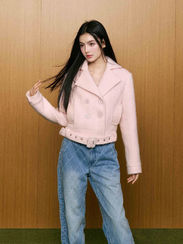 Fashionable High-end Pink Woolen Short Jacket AGM0086 Embroidered Jacket Appliqued Jacket Beaded Jacket Fashionable High-end Pink Woolen Short Jacket AGM0086 Embroidered Jacket Appliqued Jacket Beaded Jacket