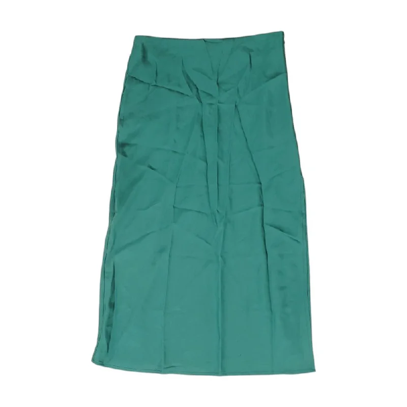 Green Solid Midi Skirt lace skirt intricate