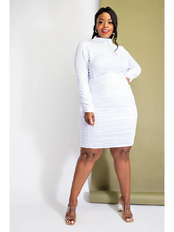 Plus Size Mock-Neck Dress