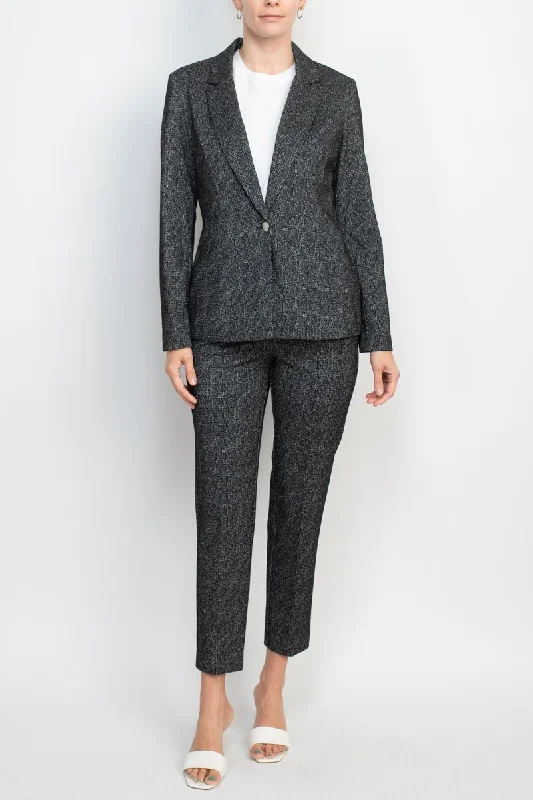 Nanette Lepore Formal Lurex Jacket Mid Waist Pant Suit Satin Jacket Silk Jacket Chiffon Jacket