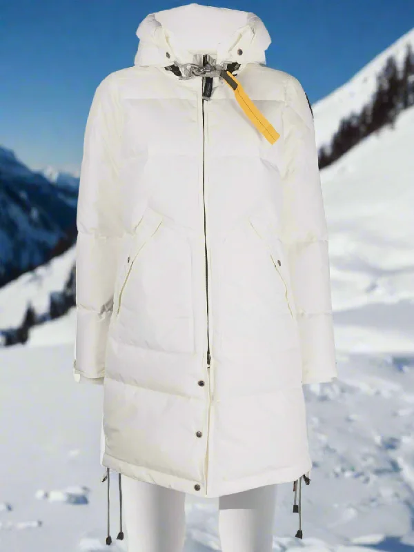 Parajumpers Long Bear Woman's Jacket WHITE PWJCKMA33 ON SALE! Plaid Jacket Tartan Jacket Houndstooth Jacket