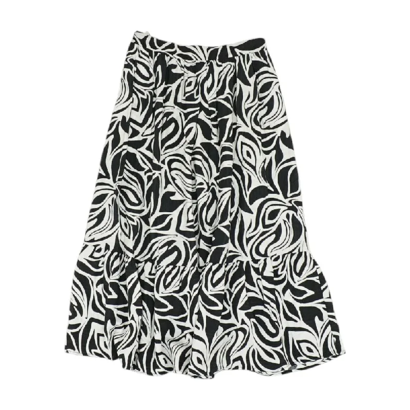 Black Misc Midi Skirt chiffon skirt flowing
