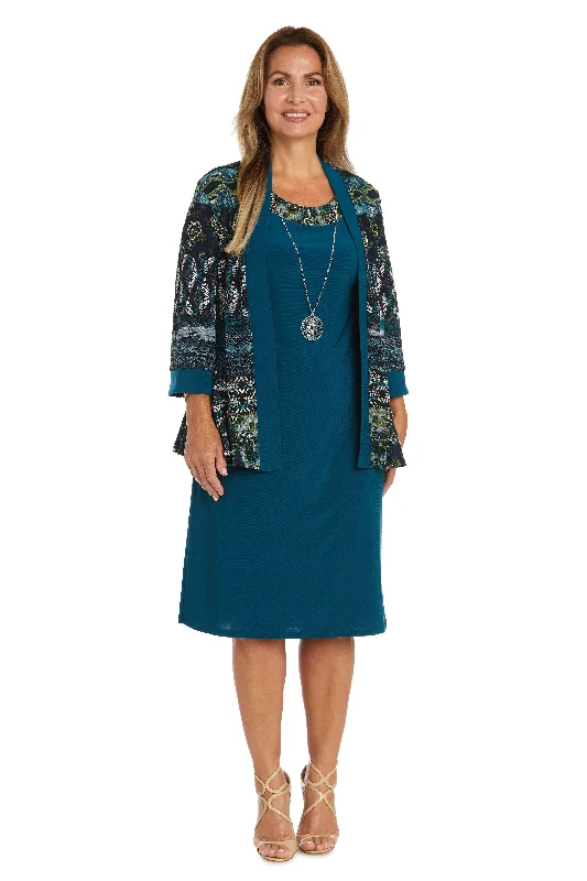 R&M Richards 9729P Short Piece Petite Jacket Dress Oversized Jacket Tailored Jacket Straight Jacket