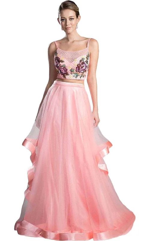 Ladivine 11793 - Beaded 3 Piece Tulle Evening Dress