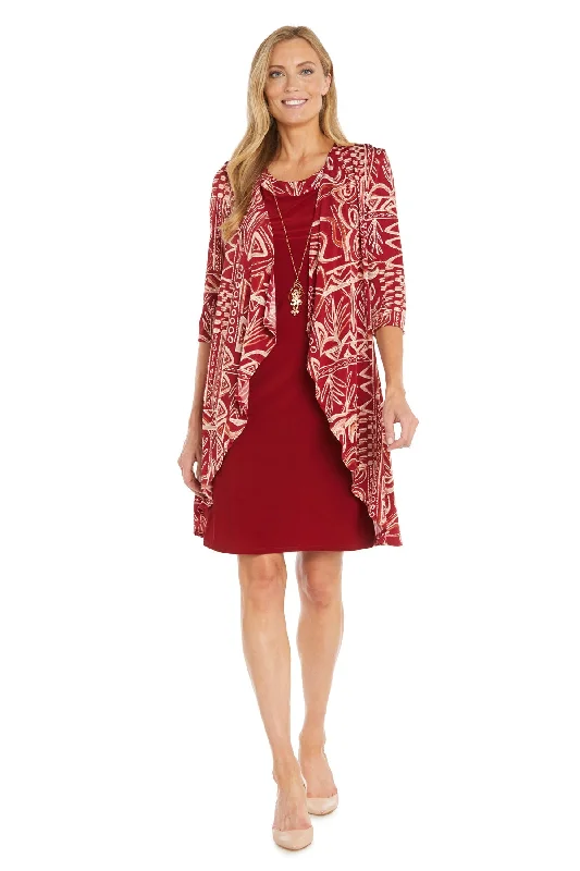 R&M Richards 3187P Short Mother of the Bride Printed Jacket Dress Rayon Jacket Velvet Jacket Corduroy Jacket