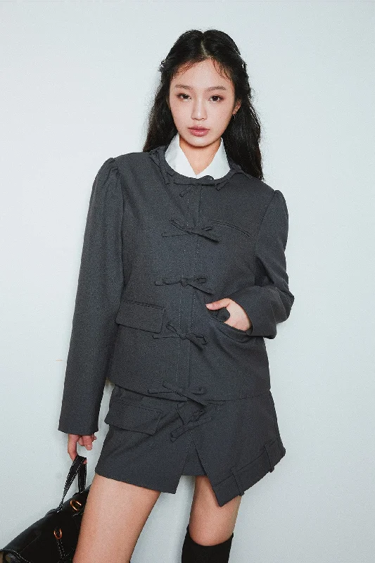 Bow Commuter Suit Puff Sleeve Jacket SEL0007 Striped Jacket Polka Dot Jacket Floral Jacket Bow Commuter Suit Puff Sleeve Jacket SEL0007 Striped Jacket Polka Dot Jacket Floral Jacket