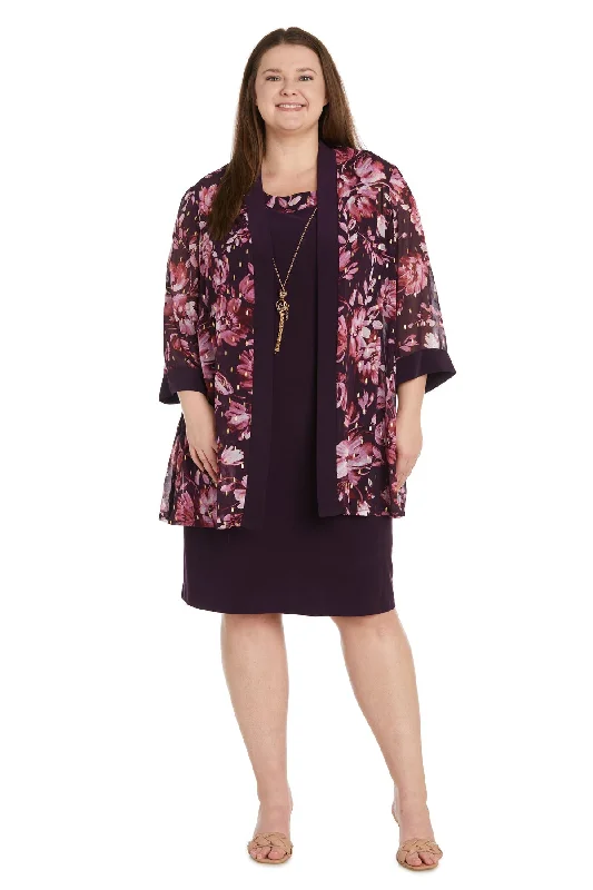 R&M Richards 9646W Short Printed Floral Jacket Mother of the Bride Dress Striped Jacket Polka Dot Jacket Floral Jacket