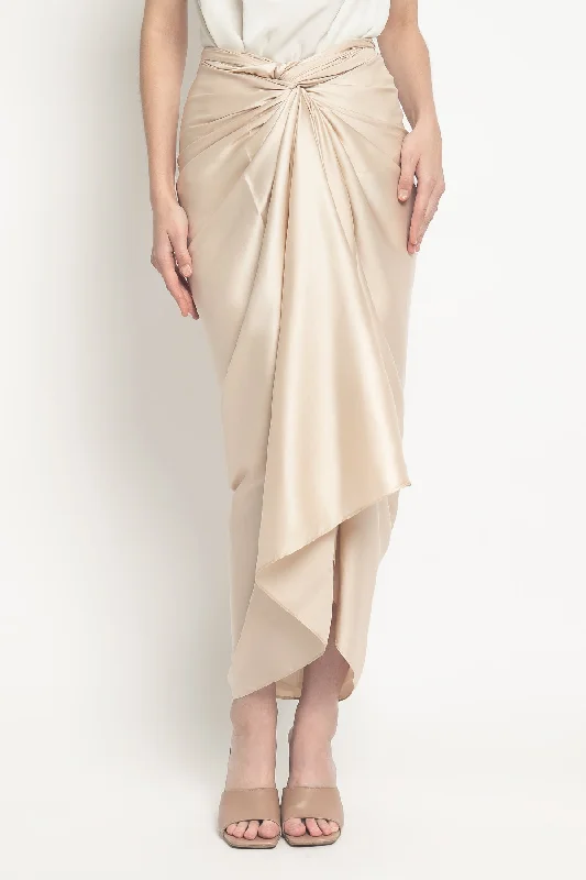 Aisyah Lilit Skirt in Light Gold relaxed fit skirt