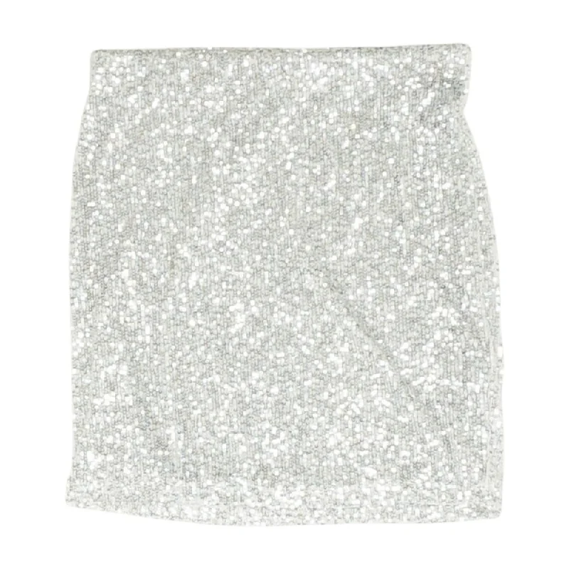 Silver Solid Mini Skirt tulle skirt dreamy