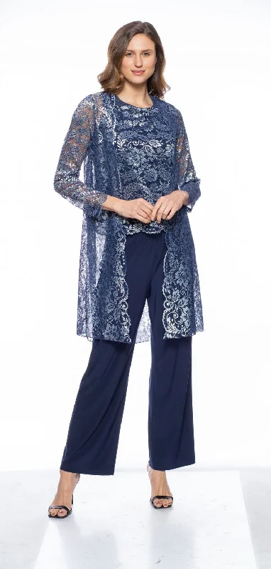 Marina Long Sleeve Lace Jacket Top 3 Piece Pant Set Hooded Jacket Caped Jacket Shawl Collar Jacket Marina Long Sleeve Lace Jacket Top 3 Piece Pant Set Hooded Jacket Caped Jacket Shawl Collar Jacket