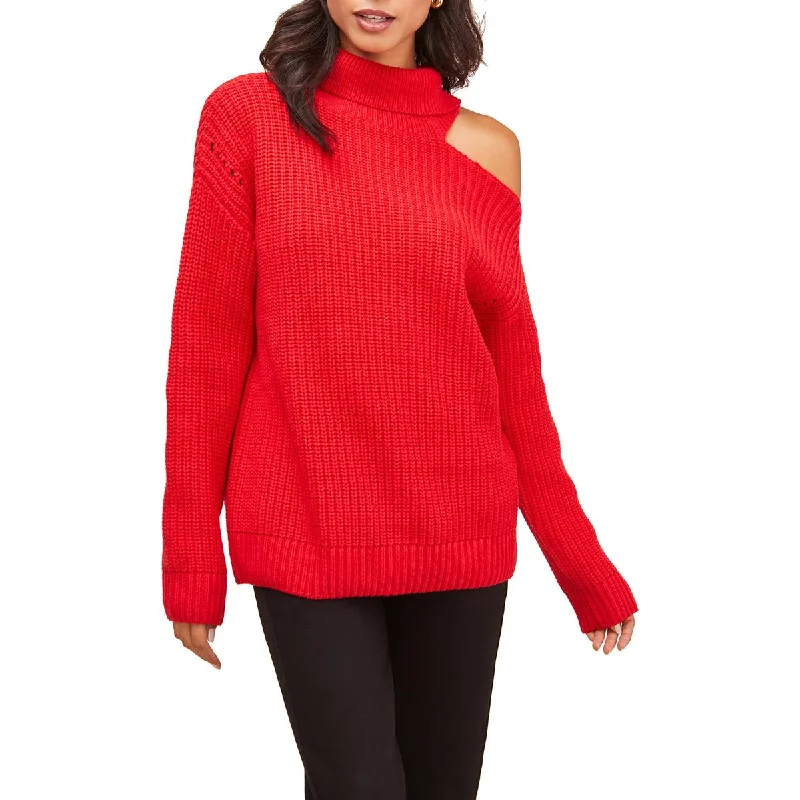 ASTR The Label Sepulveda Women's Ribbed Knit Cut-Out Oversized Turtleneck Sweater